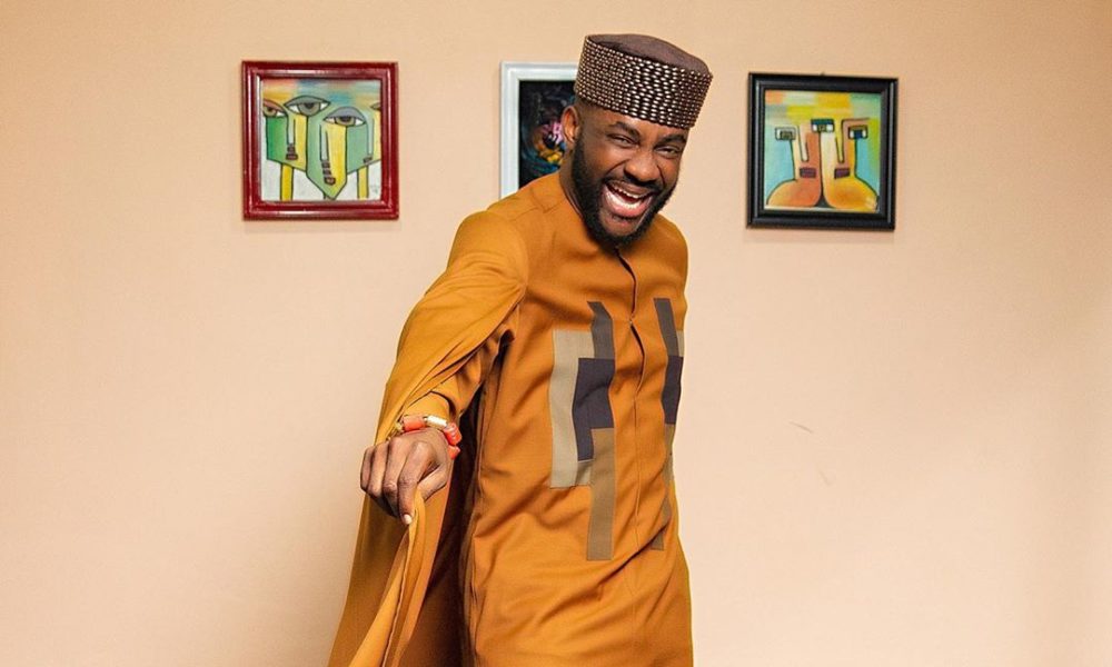 Ebuka Obi Uchendu Wore An Orange Vanskere Outfit To The BBNaija Live