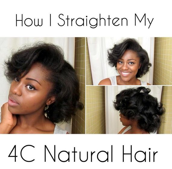 Short 4c outlet hair straightened