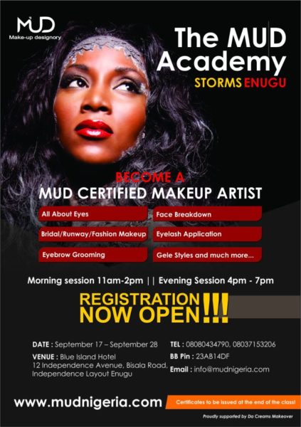 The Renowned MUD Academy heads to Enugu! 2 Week Intensive Make-Up Training  kicks off in September - Register Today | BellaNaija