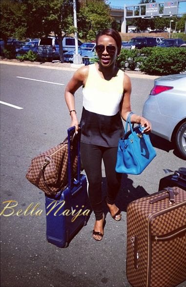 BN Style Exclusive: Genevieve Nnaji arrives Toronto in a $16,950 Hermès Birkin  Bag & $9,800 Louis Vuitton Luggage Bags, All the Style Scoop