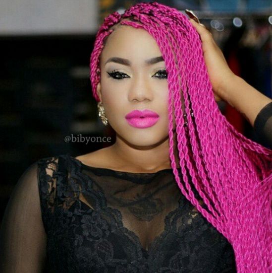 Bn Pick Your Fave The Beauty Edition Toyin Lawani S Bold Blue Or Popping Pink Braids Bellanaija