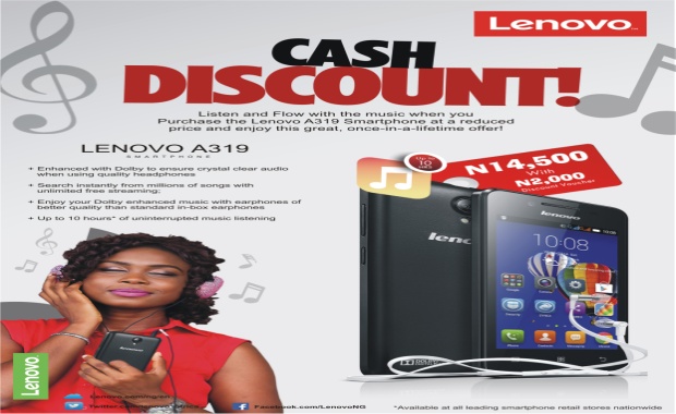 Don't Miss out on this Cash Discount Offer on Lenovo A319 Smartphone! |  BellaNaija