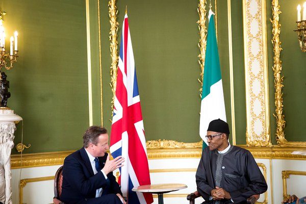 President Buhari this afternoon held a Bilateral Meeting with U.K. Prime Minister David Cameron, in London