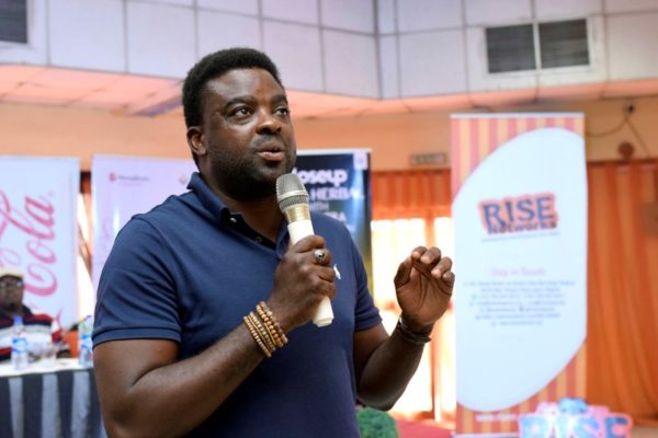 Prominent Nigerian filmmaker, Kunle Afolayan discussing the opportunities present in Nollywood for Nigerian youths at the #IYD2016NG.