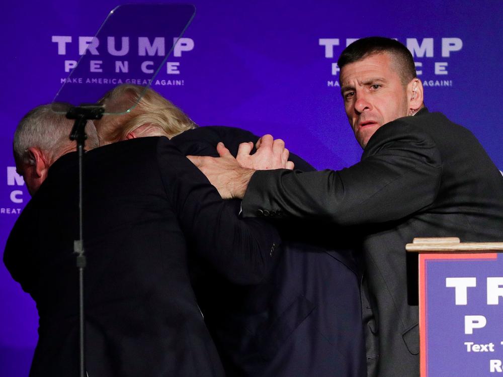 Donald Trump Rushed Off Stage By Secret Service Following A Disturbance ...