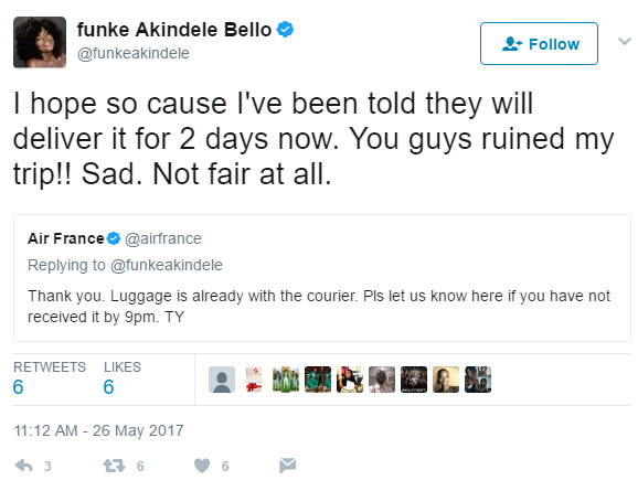BellaNaija - Funke Akindele Bello accuses Air France of delaying her Luggage