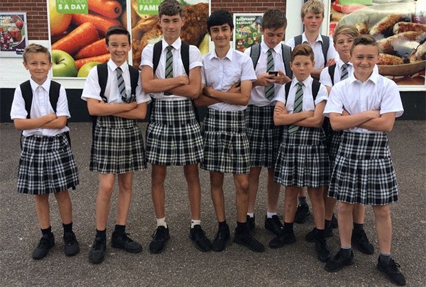 LOL ......... Isca Academy in Exeter Boy Wear Skirts