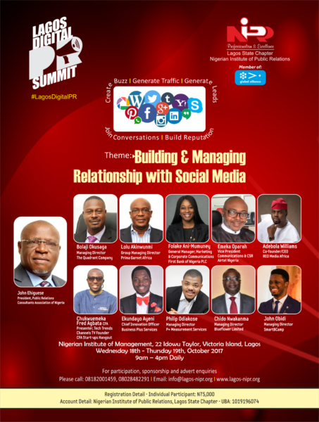 Lagos Digital PR Summit! Adebola Williams, Folake Ani-Mumuney, Emeka ...