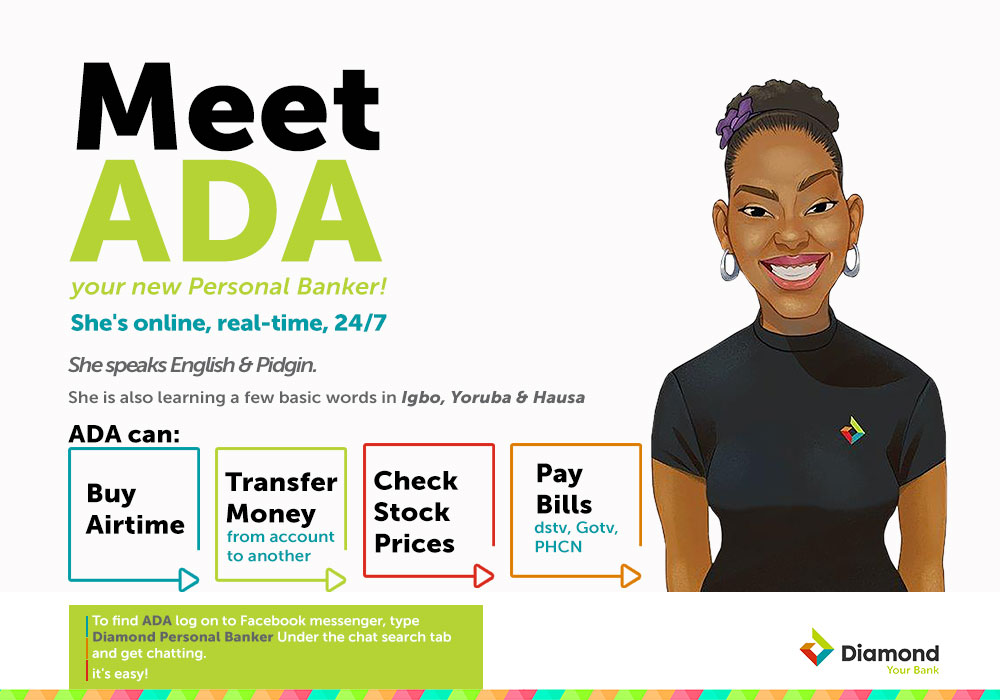 Chat with Ada! Diamond Bank launches Artificial Intelligence-powered ChatBot  | BellaNaija