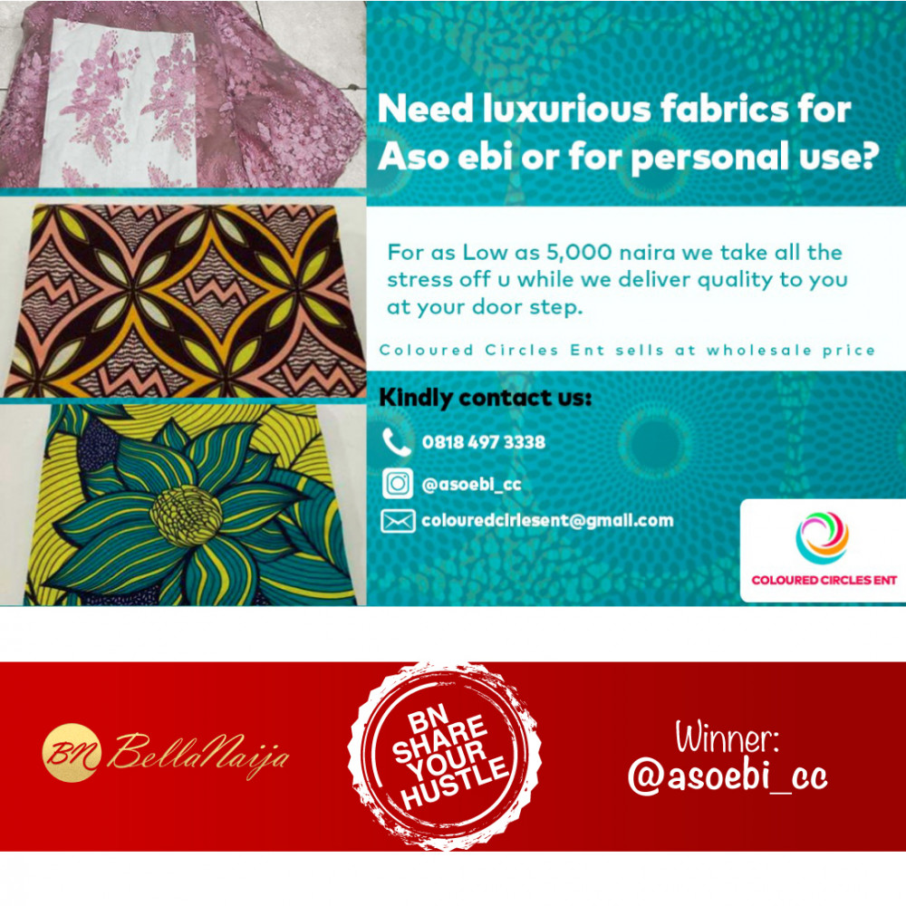 BNShareYourHustle Vol 8: Asoebi by Coloured Circles Your One Stop Shop for  Fabric | BellaNaija
