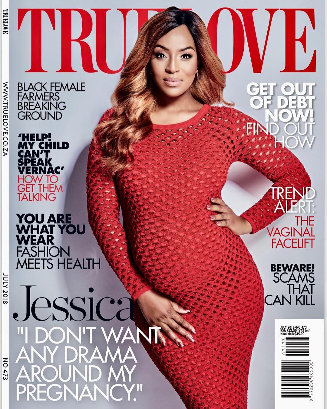 I feel chosen and blessed beyond compare" - SA Actress Jessica Nkosi  unveils Pregnancy on True Love Magazine's July Issue | BellaNaija