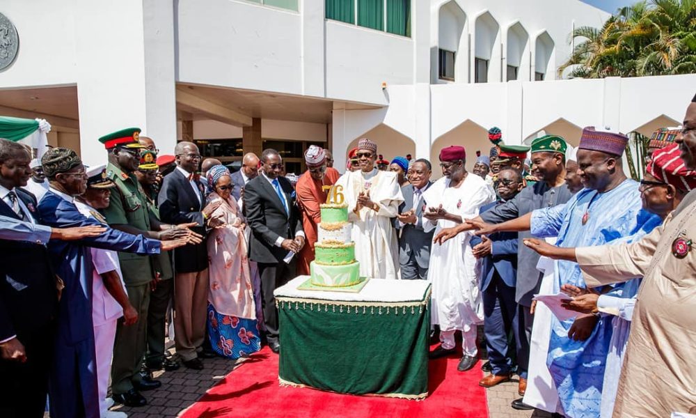 President Buhari's Aides Surprise Him On 76th Birthday | BellaNaija