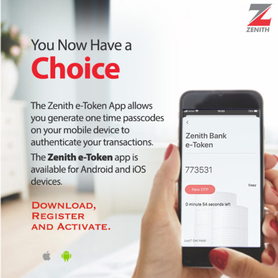 You can now generate Passcodes on Your Mobile Device with Zenith eToken App BellaNaija