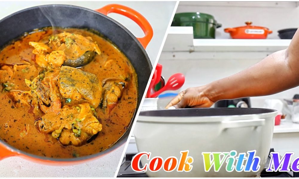 Let Sisi Yemmie Show You How To Make Banga Soup Starch From Scratch Bellanaija