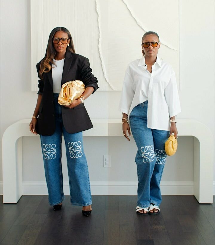 WATCH: Vanessa Gyimah Styles LOEWE's Luxe Anagram Embroidered Wide-leg Jeans  | BellaNaija