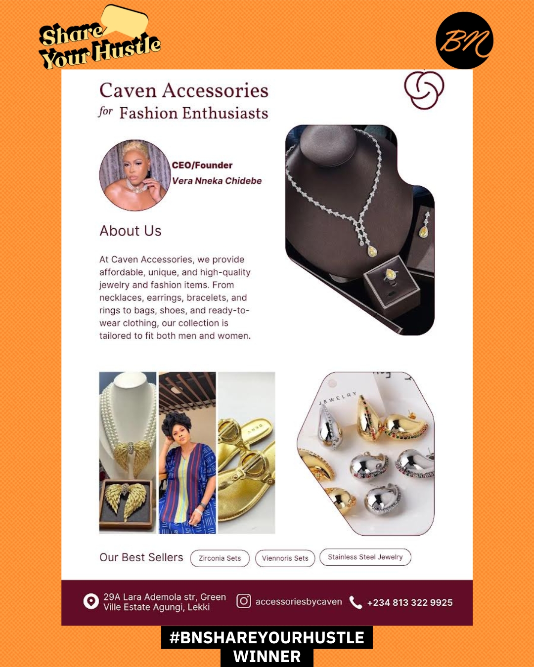 #BNShareYourHustle: Get Your Affordable, Unique and Quality Jewelries From Caven Accessories